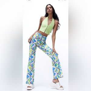 NWT ZARA printed flare pants
